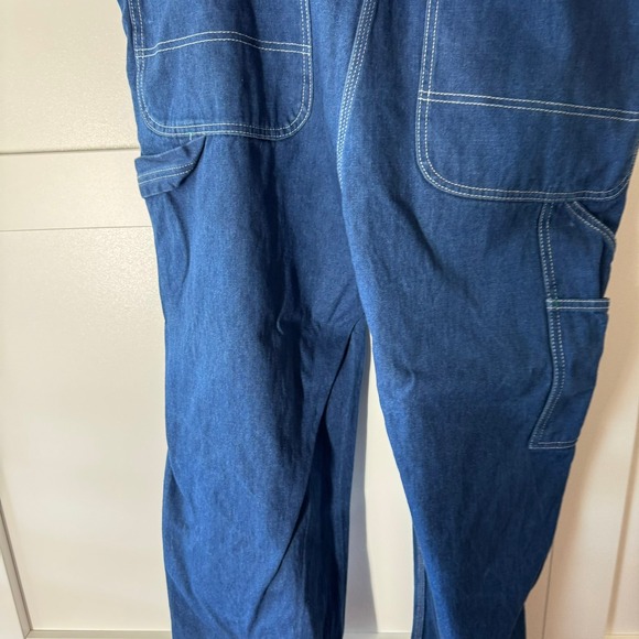 Liberty Overalls Denim Blue Bib Style Classic Workwear Zip Front Pockets 40 X 32 - Picture 13 of 16